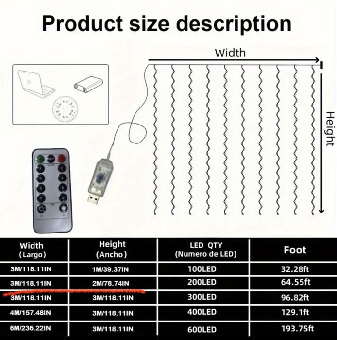 Гірлянда штора 3*2 метри 200 LED
