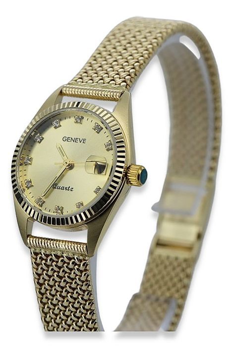 Złoty zegarek damski 14k 585 Geneve lw020ydyz&lbw003y Katowice