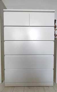 Komoda MALM Ikea biała - 6 szuflad 123x80x48 cm
