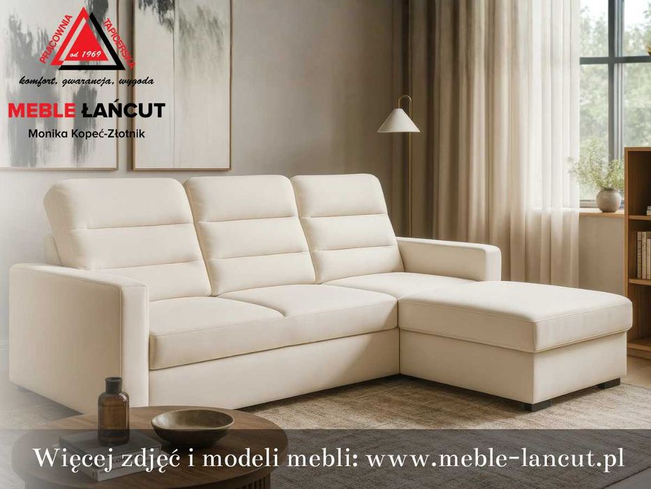 Narożnik RIVA- Sprężyny, Automat, Pojemnik, Premium - trans. 80km