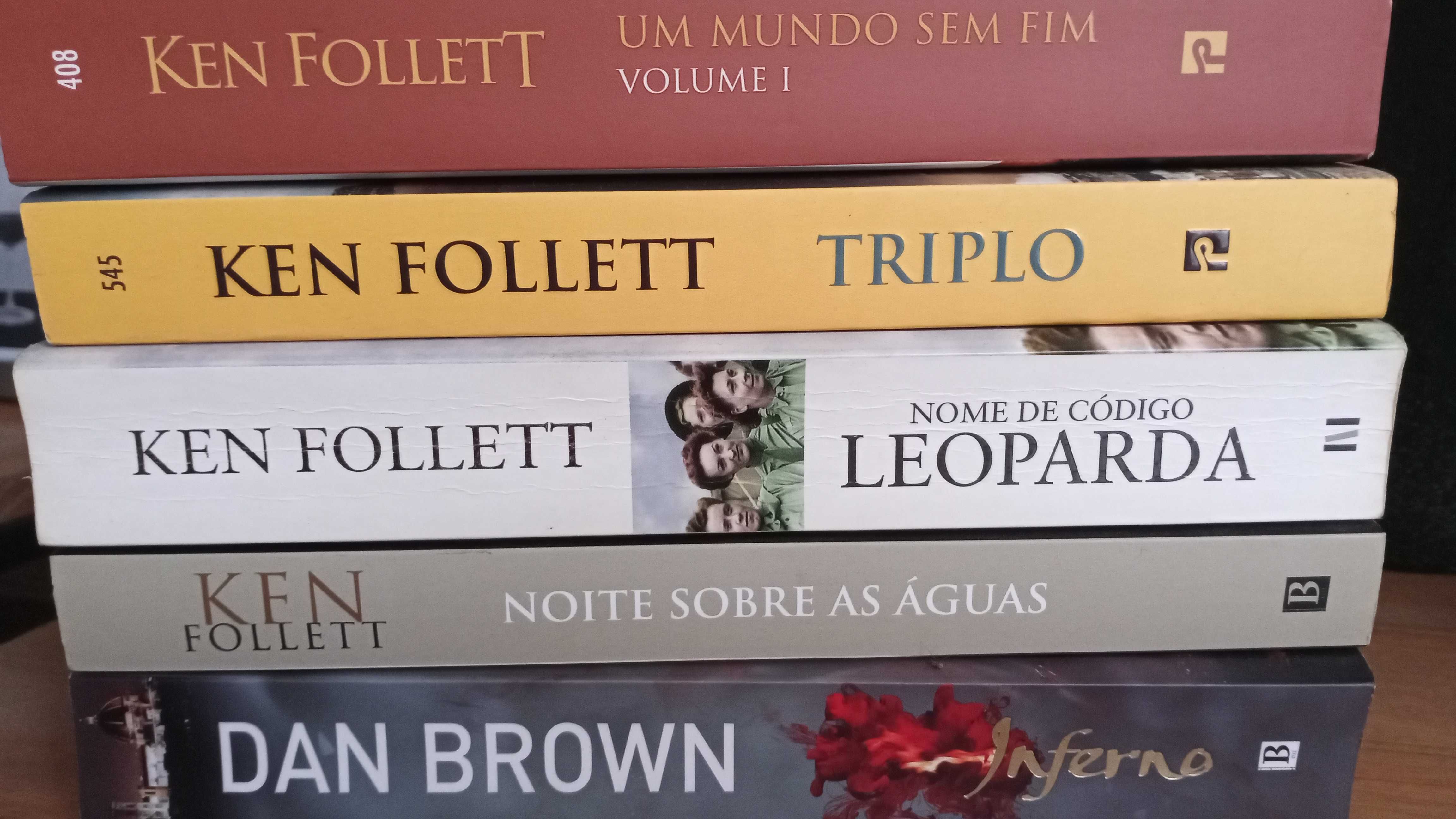 Livros Ken Follett e Dan Brown