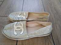 Espadryle rozmiar 36, złote espadryle rozmiar 36