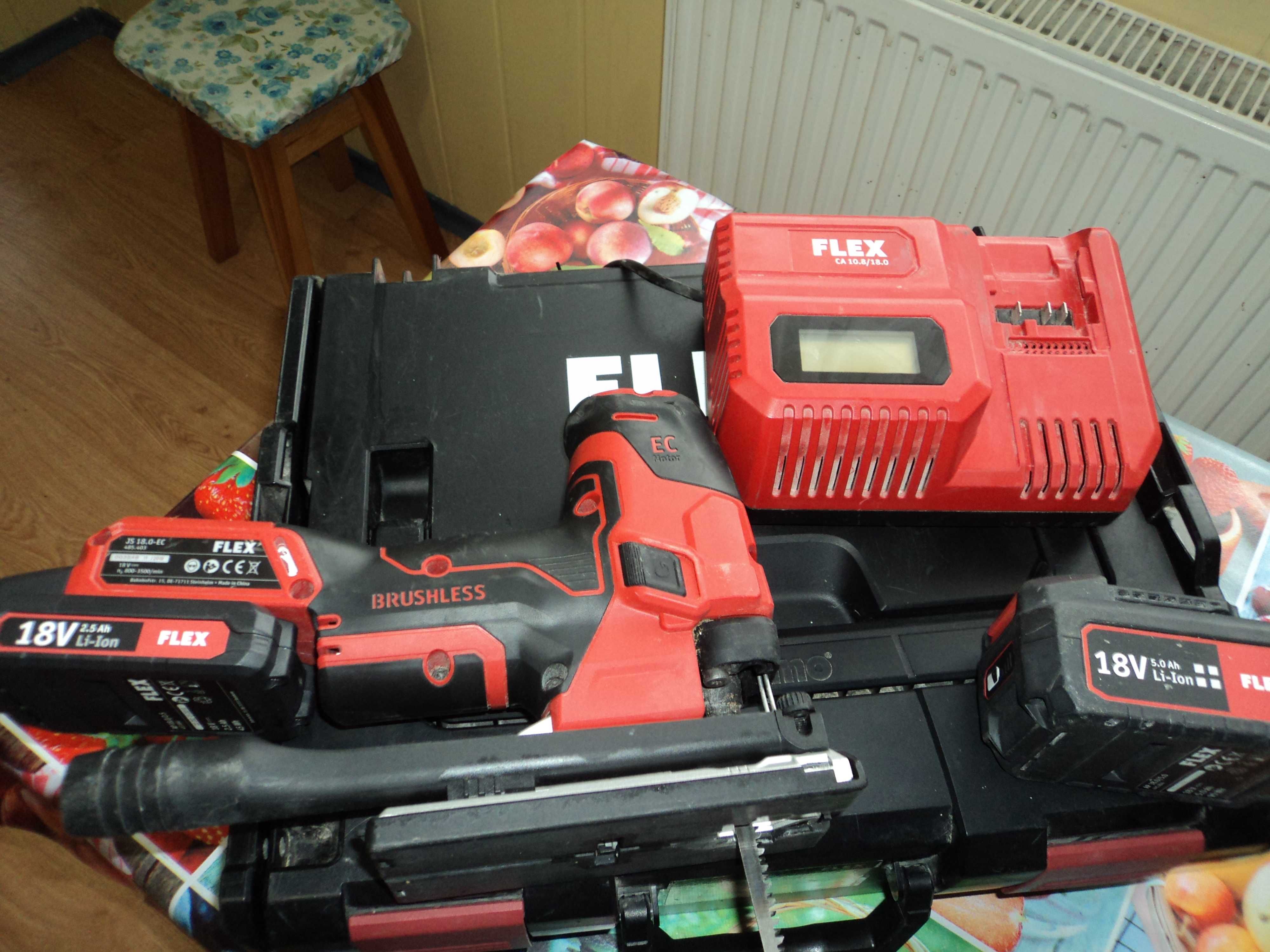 FLEX JS 18.0-EC wyrzynarka akumulatorowa.18v 2xbaterie ladowarka kpl.