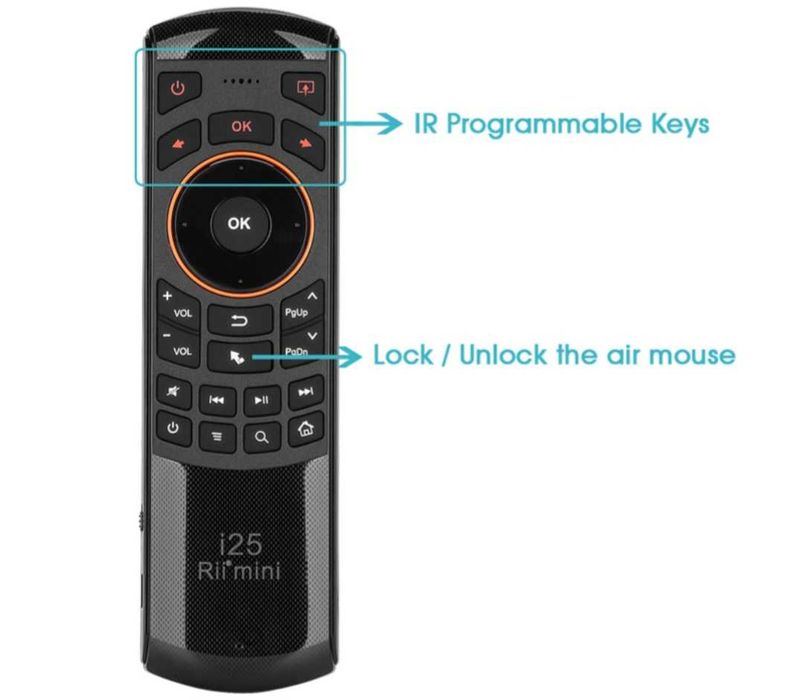 Mini bezprzewodowa klawiatura pilot Air Mouse Rii Mini i25 2.4G 2w1