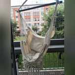 Fotel wiszący boho beżowy na taras balkon NOWY