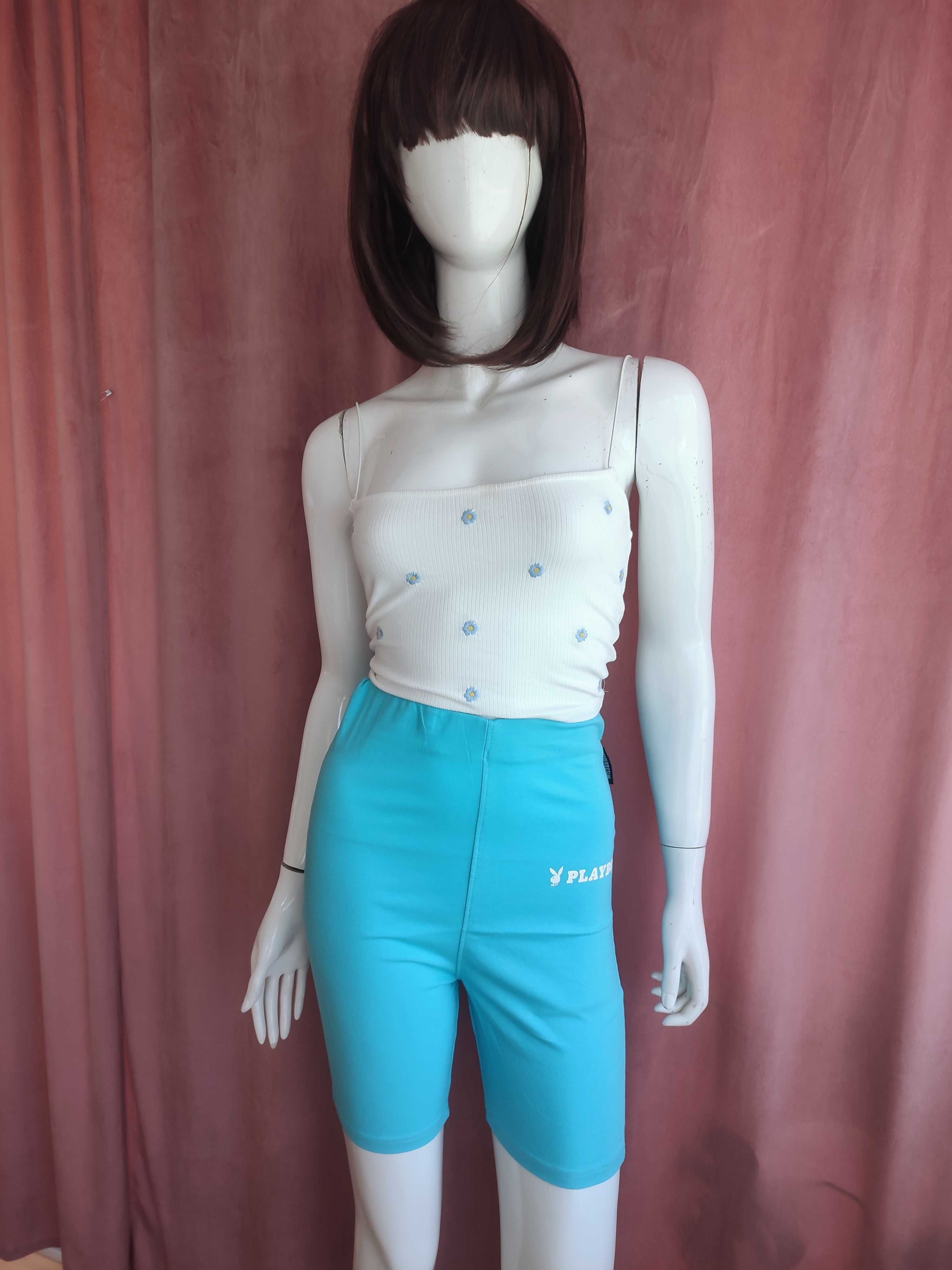 Spodenki damskie szorty sportowe kolarki Missguided Playboy r. M
