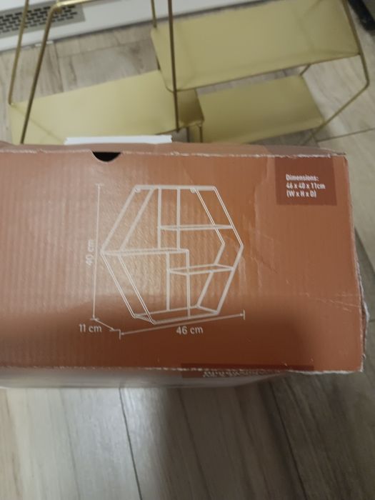 Nowe złote geometryczne półki 2 szt.
