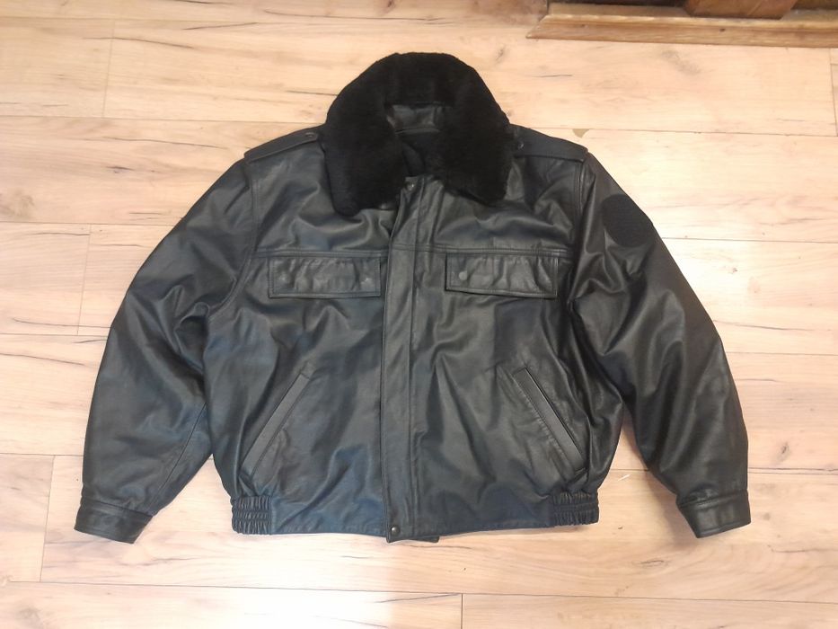Оригінальна шкіряна зимова куртка бомбер Gloria 86