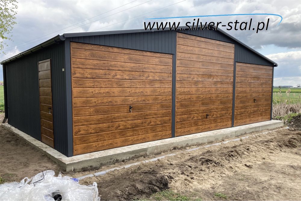 Garaż blaszany 9x6 wiata garaże blaszane 9x7 silver-stal