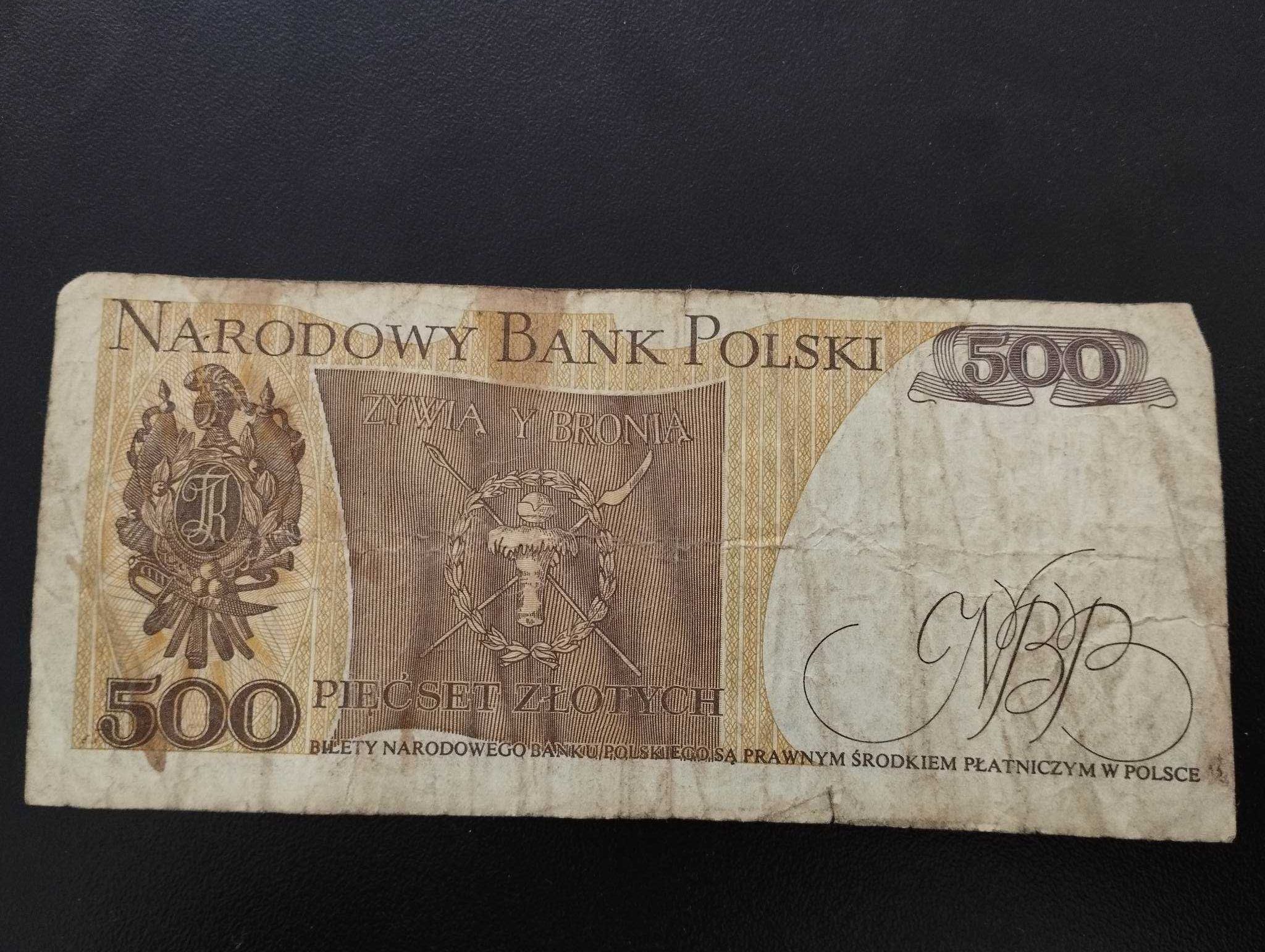 Banknot 500 zł stary PRL Tadeusz Kościuszko