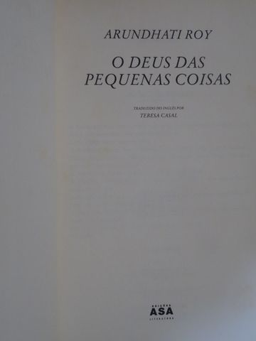 O Deus das Pequenas Coisas de Arundhati Roy