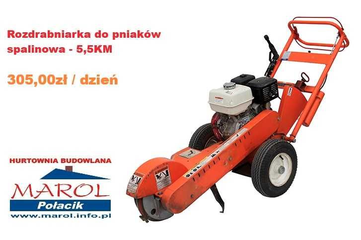 Wynajem rozdrabniarki do pniaków spalinowa, do drewna 230V MAROL Turów
