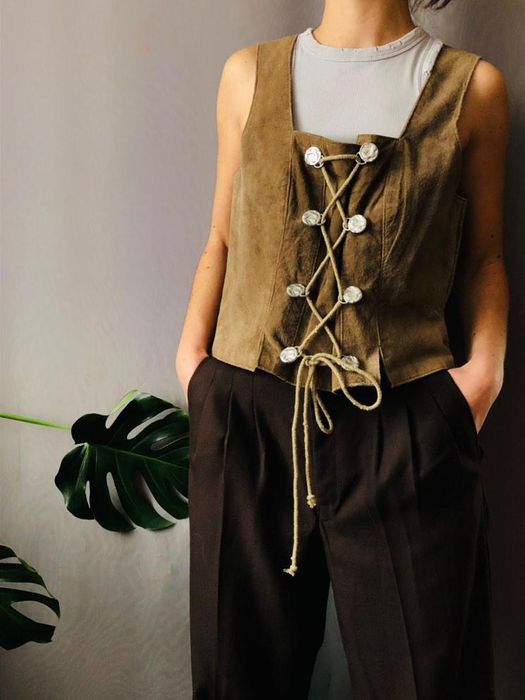 Корсет замшевий на шнурівці