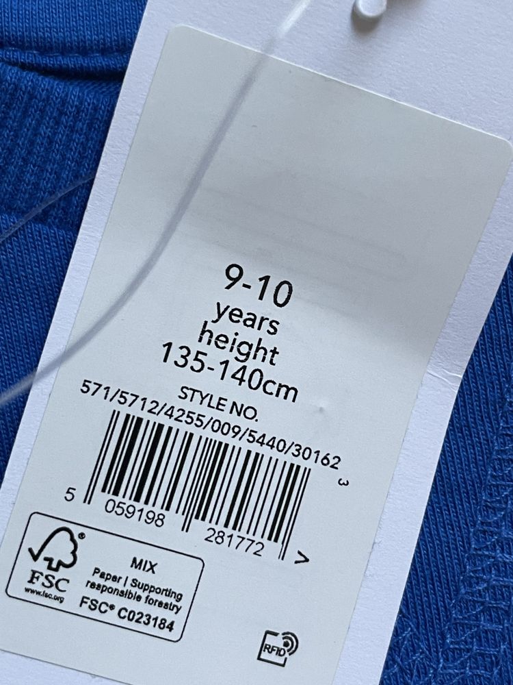 135-140 George 9-10 lat niebieska koszulka bawełniany tshirt gładki UK