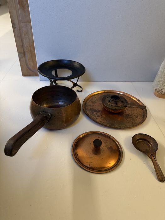 Miedziany zestaw do fondue