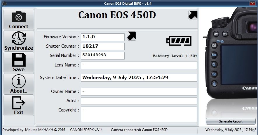 Aparat Canon EOS 450D