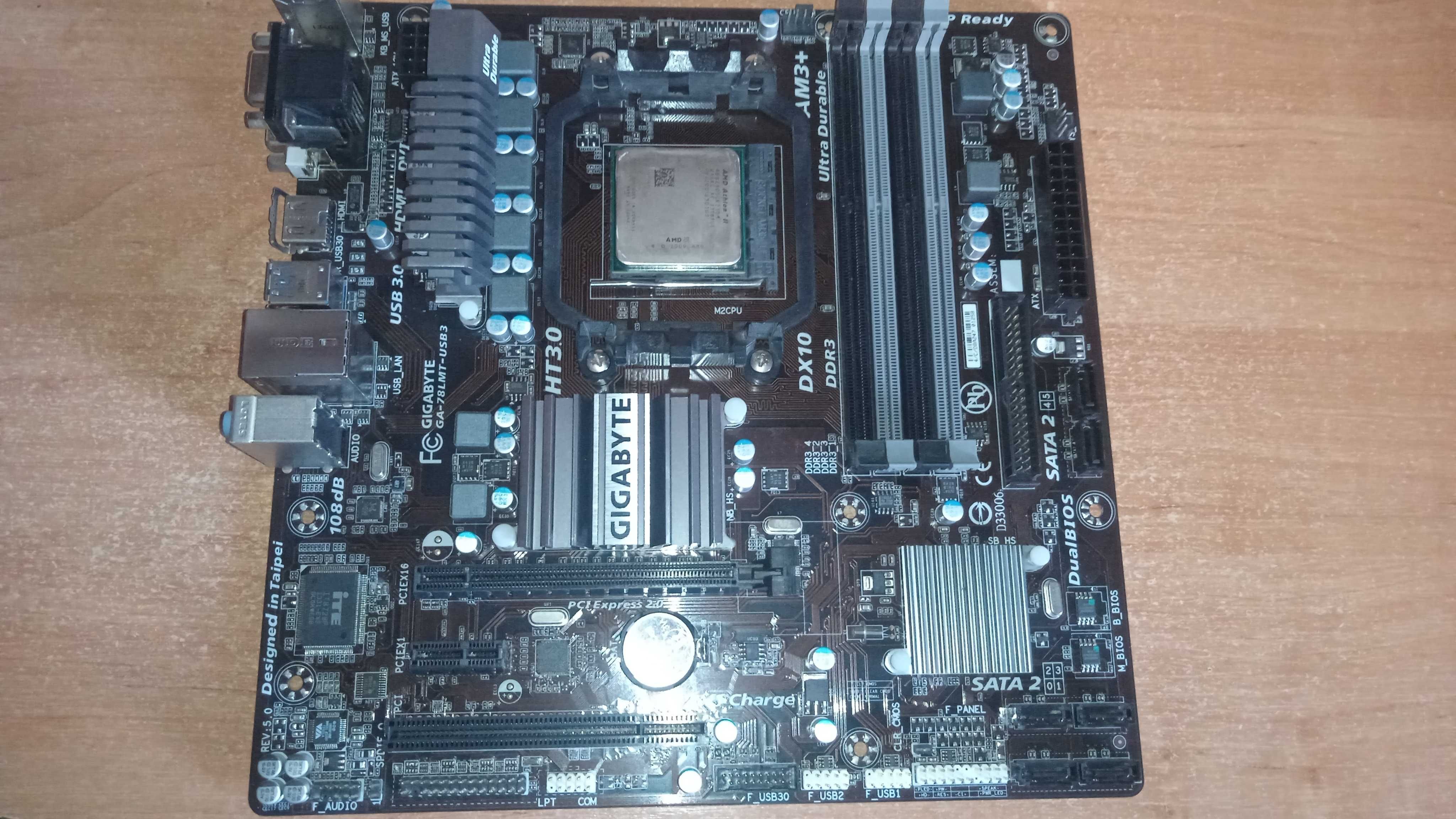 Мат.плата АМ3+ Gigabyte 78LMT-USB3 (для ddr3)+Athlon 2 x2 280 (3.6Ghz)