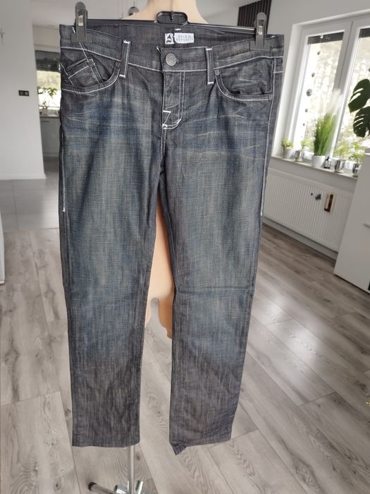 R.28 L/Xl Rock and Republic czarne spodnie jeansy rockowe