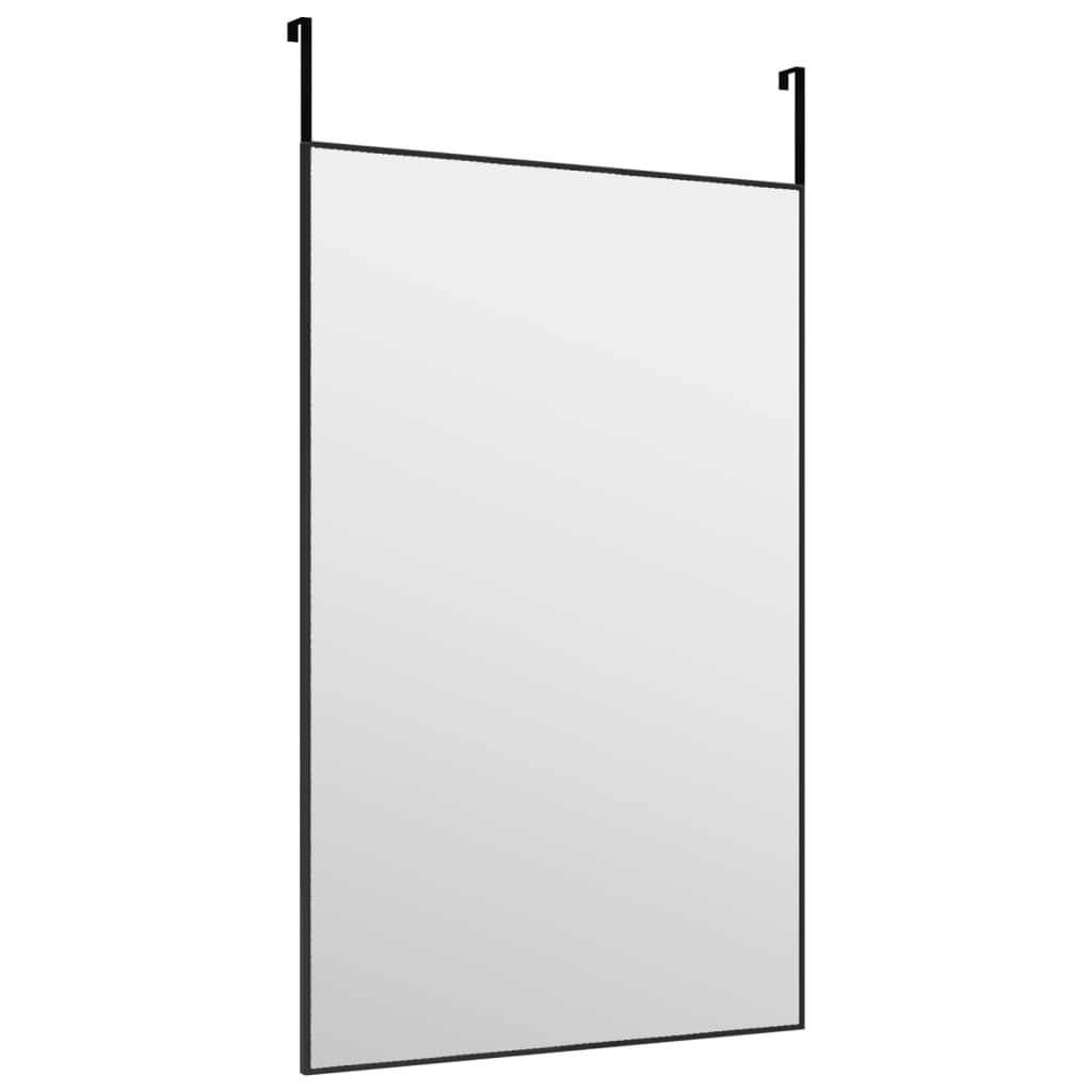 Vidaxl Lustro Na Drzwi, Czarne, 50X80 Cm, Szkło I Aluminium