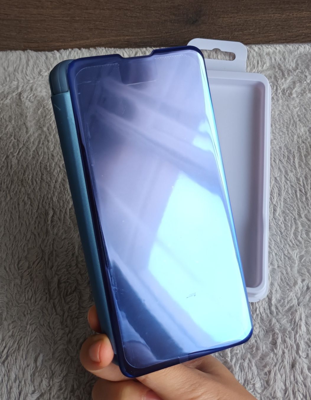 Etui z klapką Clear View do Samsung Galaxy A22 5G granatowe