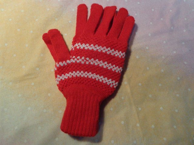 Rękawiczki czerwone pięciopalcowe L