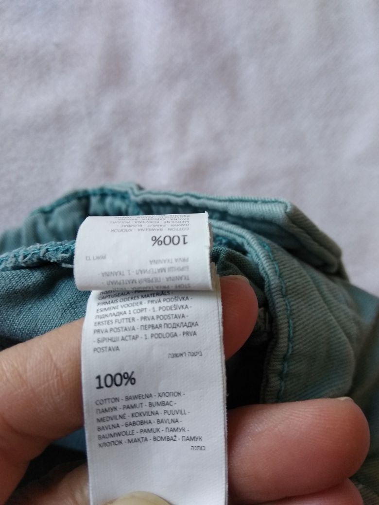 Spodenki jeansowe krótkie zielone 92 Reserved