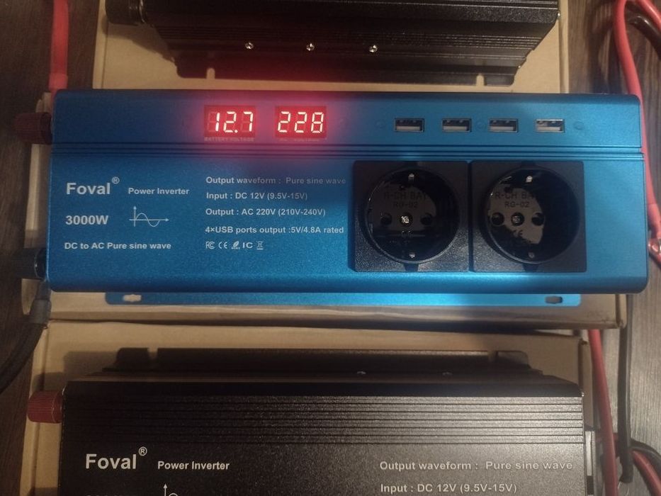 Інвертор Foval  чиста синусоїда 3000 w  12v