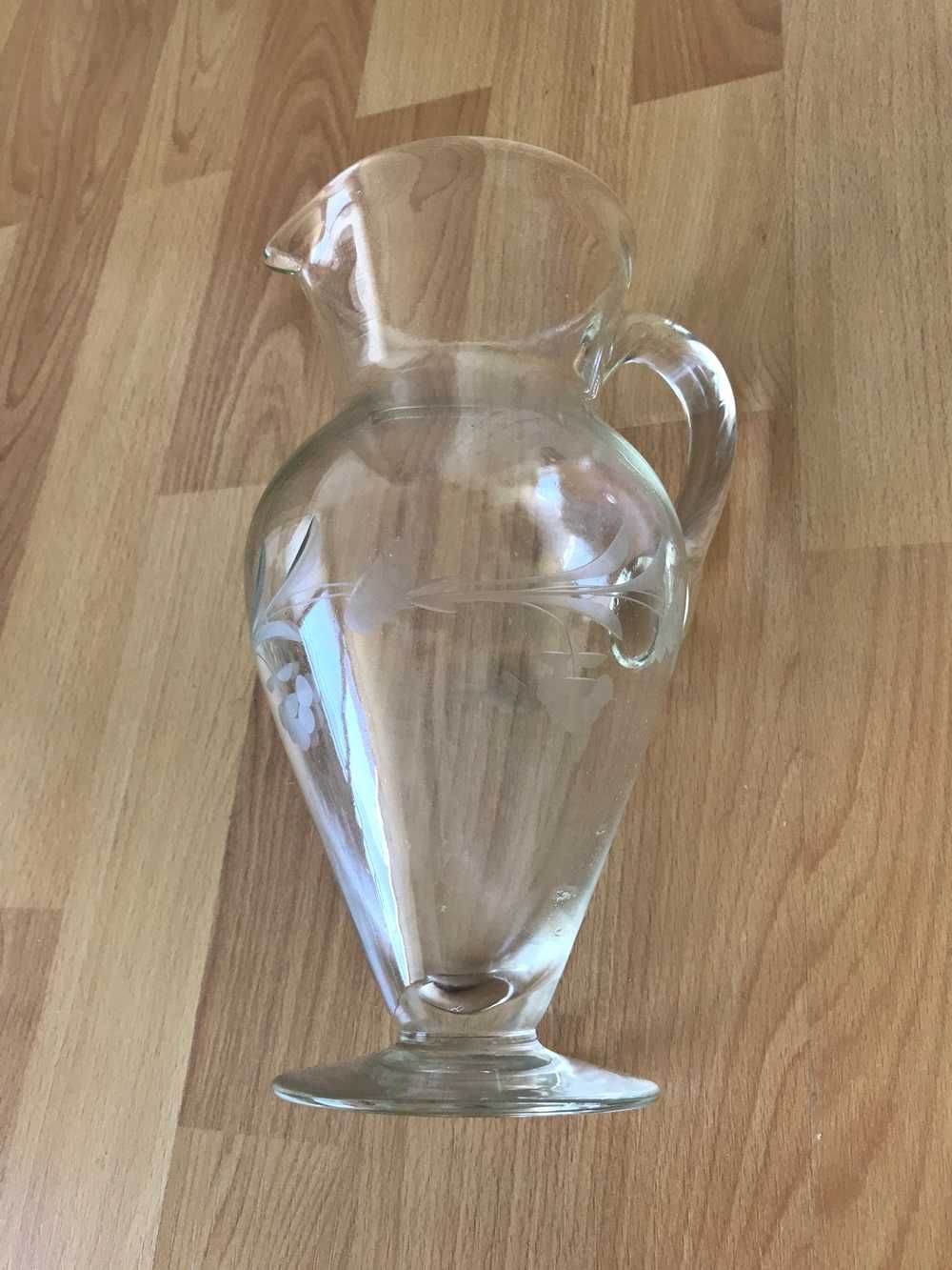 Jarra e 18 copos vidro antigo anos 60 vintage sem uso