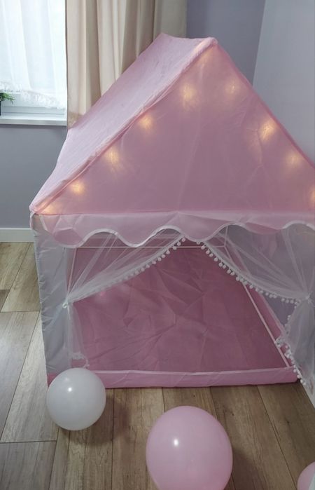 Namiot domek dla dzieci zamek palac do pokoju ogrodu domu + lampki LED