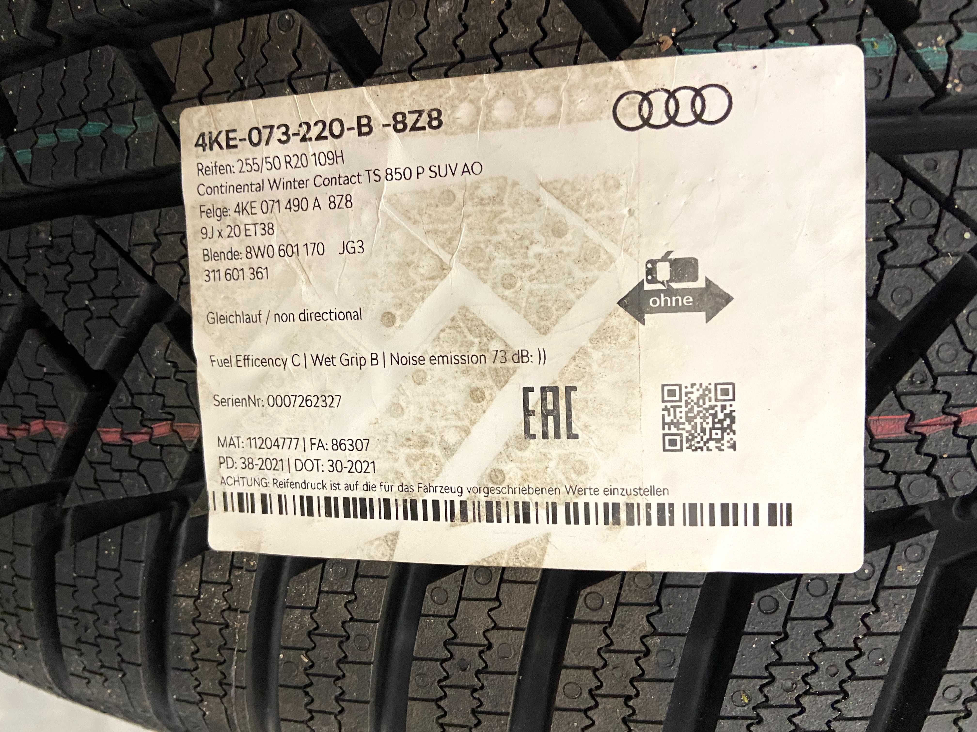 Oryginalne koła zimowe 20 5x112 Audi Q7 E-Tron 255/50R20