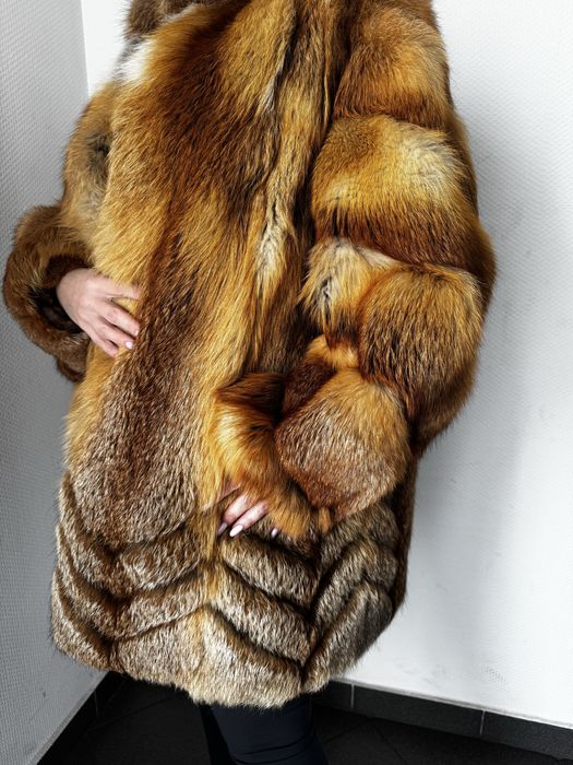 Futro z lisów, naturalne, oversize