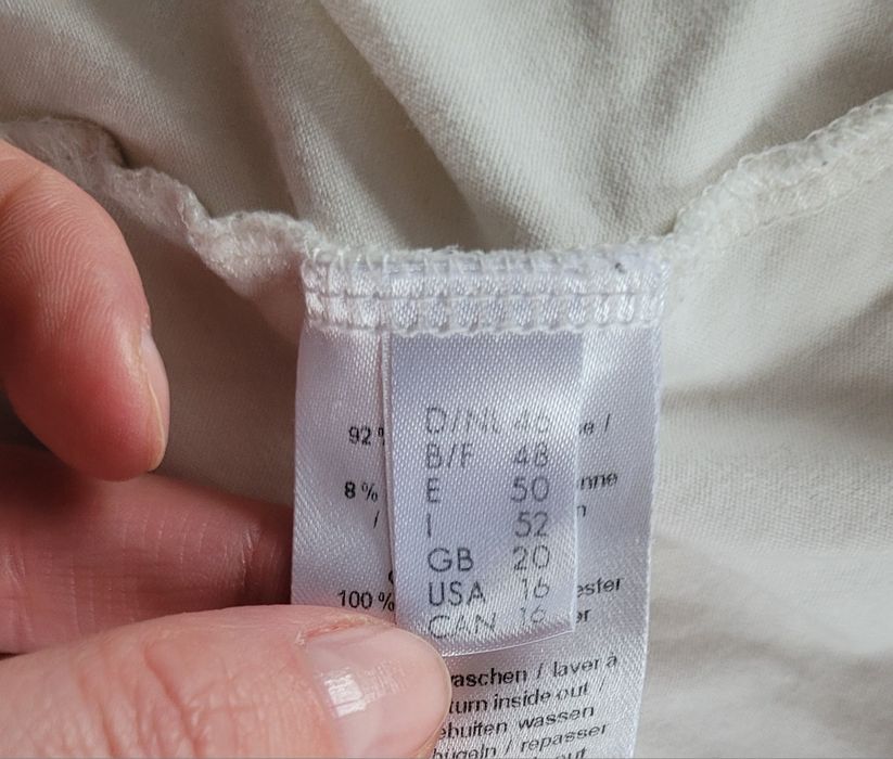 Śmietankowa bluzka damska z długimi rękawami plus size 92% wiskoza