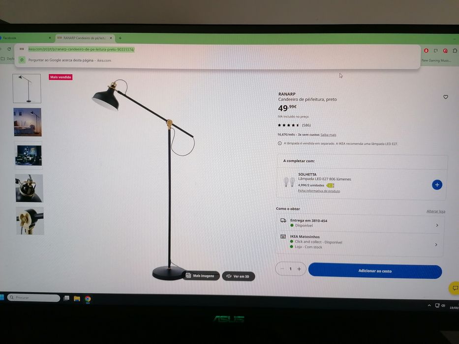 Candeeiro de pé ikea