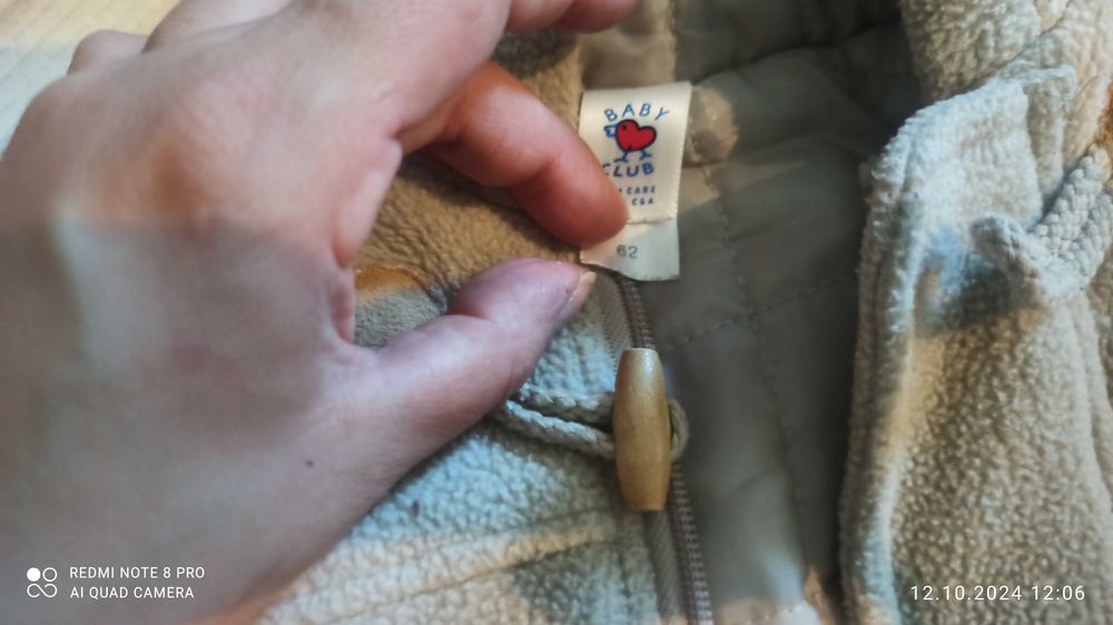polarkowa misiowa kurteczka płaszczyk dla malucha r.62