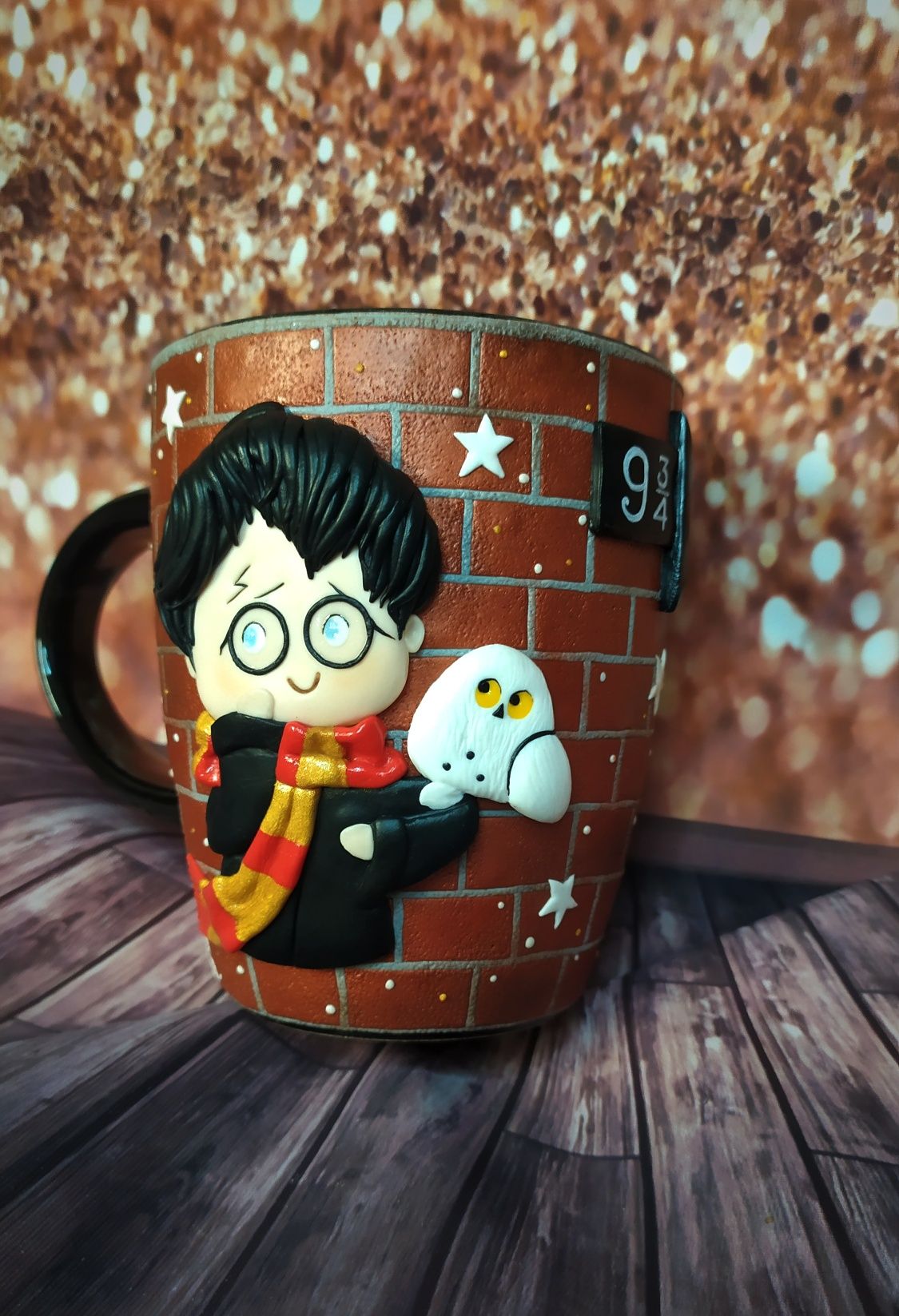 Гарри Поттер Чашка кружка подарок полимерная глина с декором