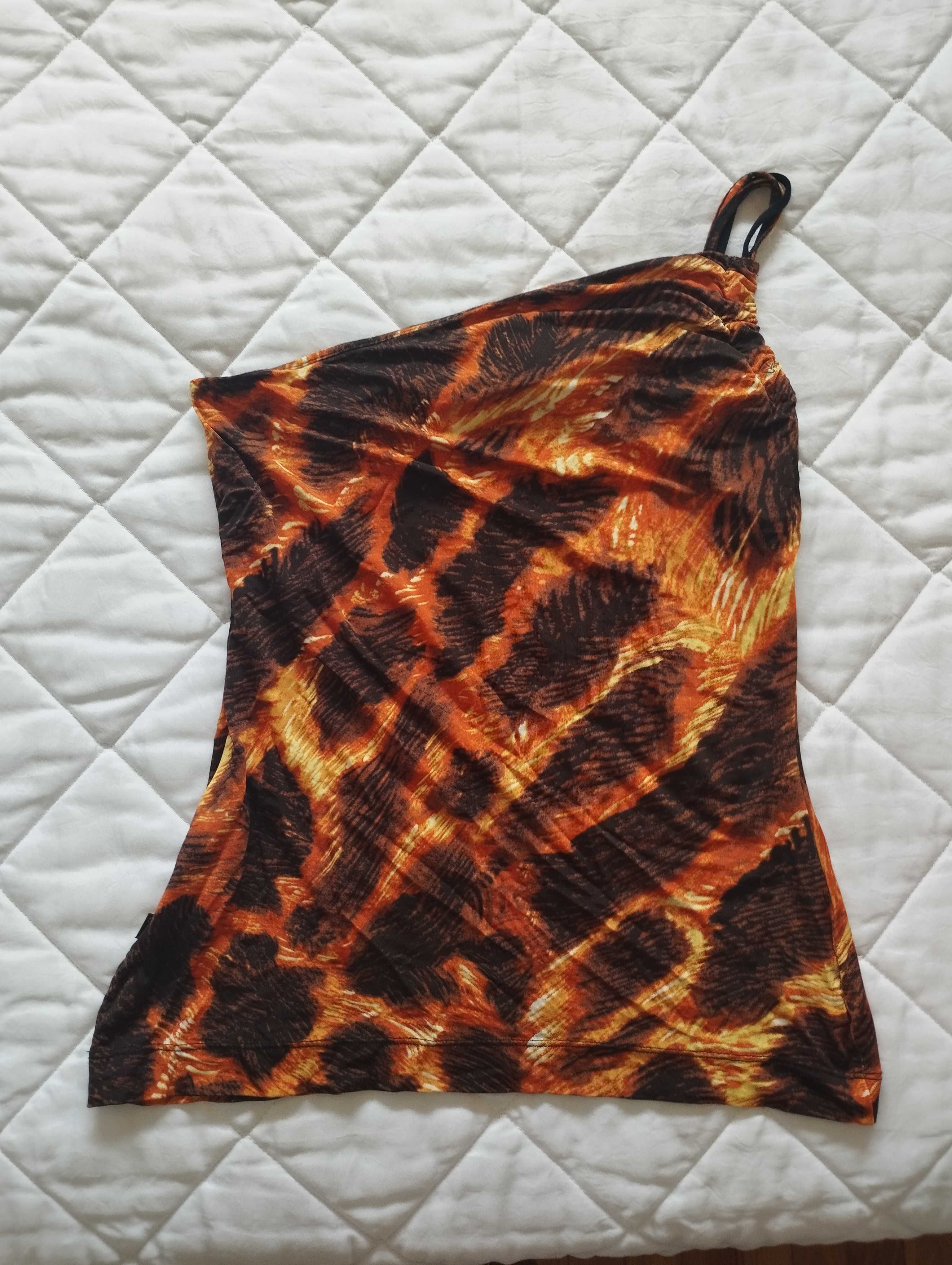 Top fogo Roberto Cavalli com alça elástica / sem ombro
