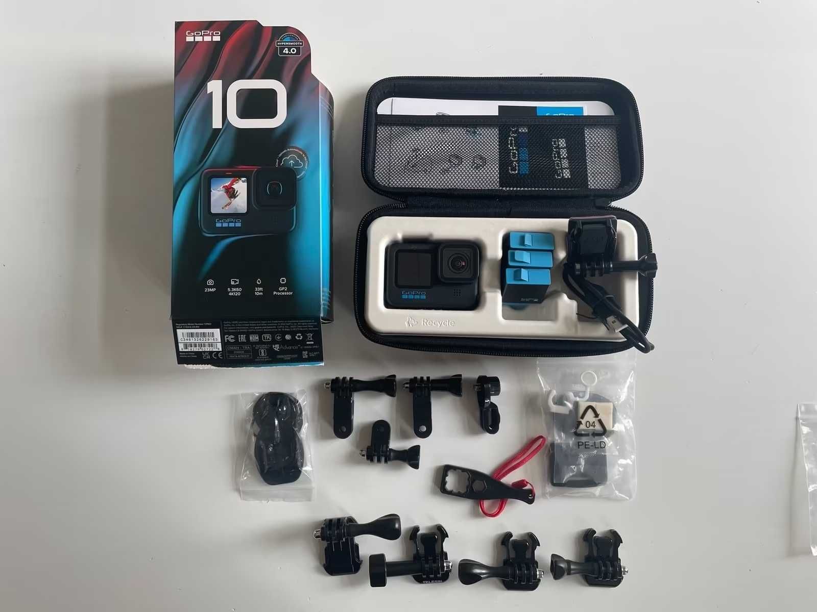 GoPro Hero 10 sportowa kamera z kompletem akcesoriów, objęta gwarancją