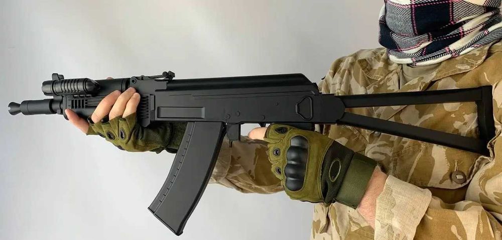 Дитячий автомат Калашнікова АКС-74У/АК-105 + ліхтарик + лазер CYMA