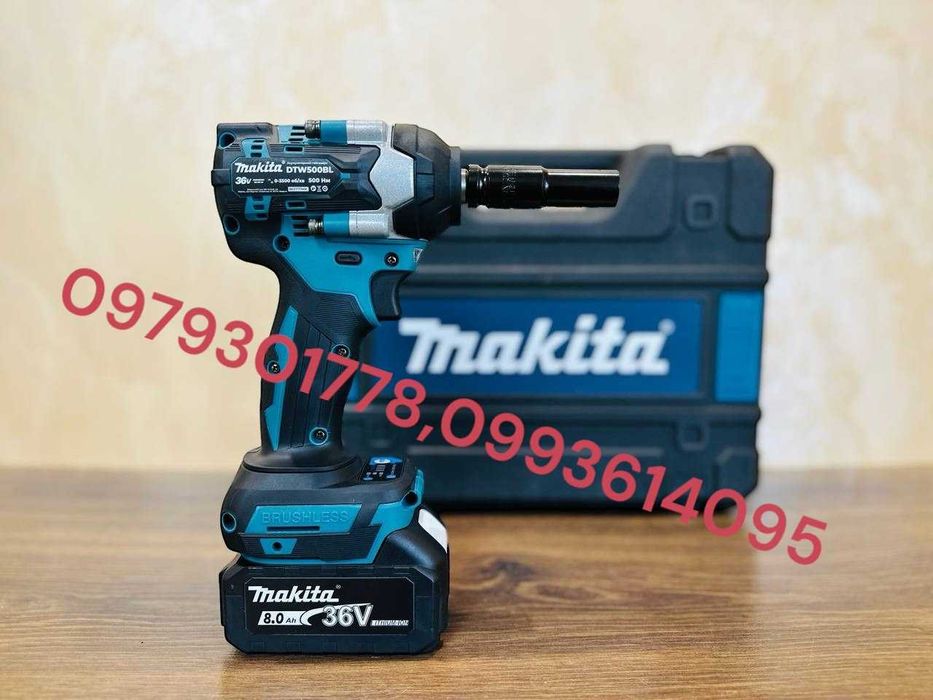 Акумуляторний Гайкокрут Makita 500Nm Винтоверт з набором інструментів