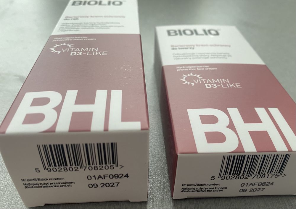 2x Bioliq Barierowy krem do twarzy i rąk BHL od 1 dnia życia ochronny