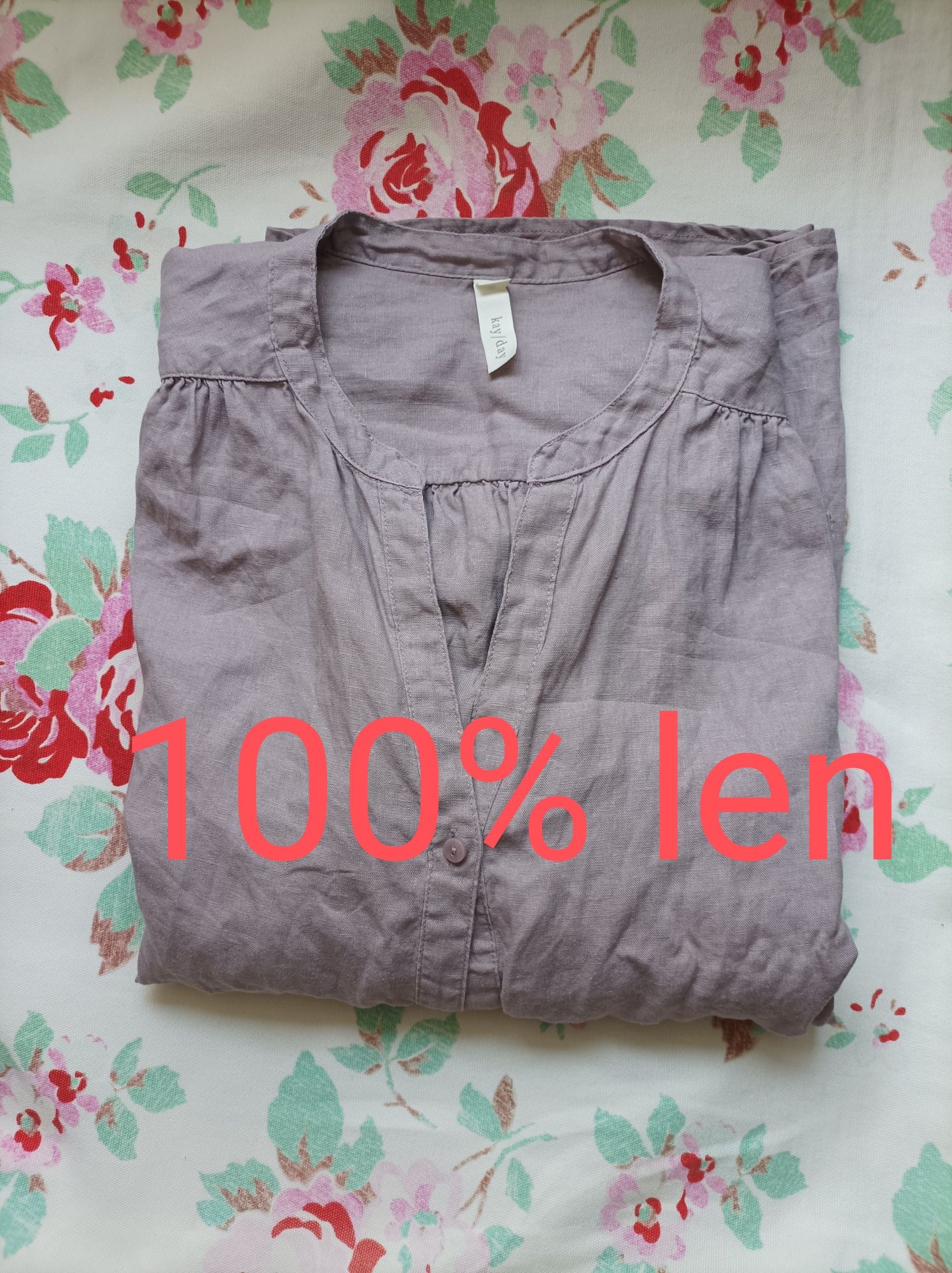 100% len bluzka koszula lniana M L