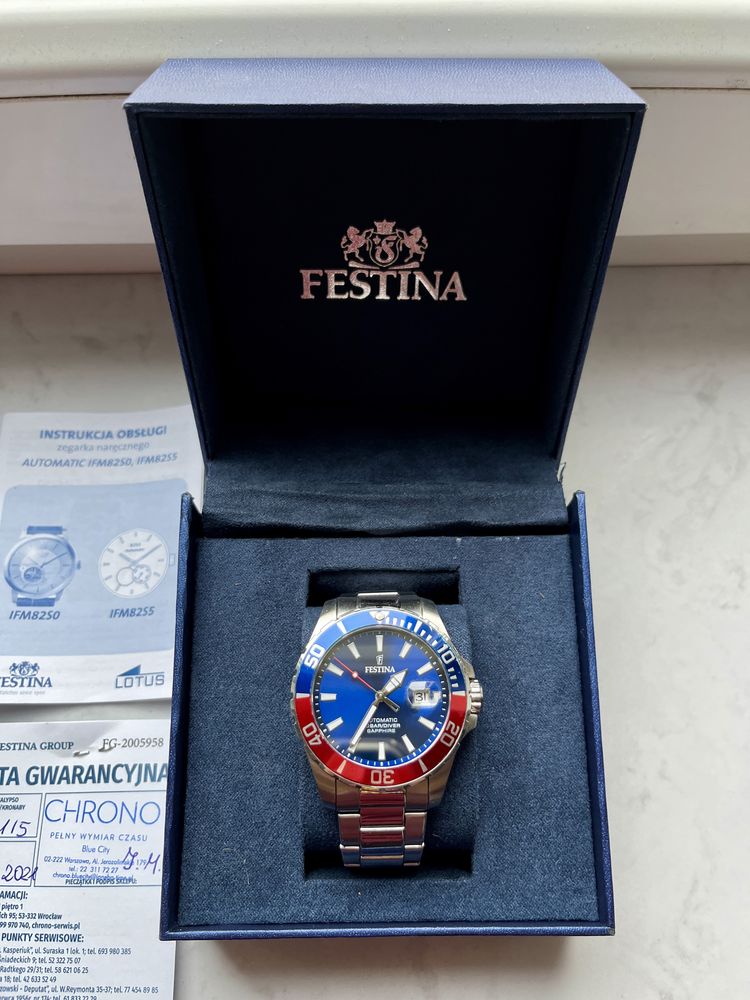 Zegarek męski Festina Diver Sapphire Automatic F20351/5