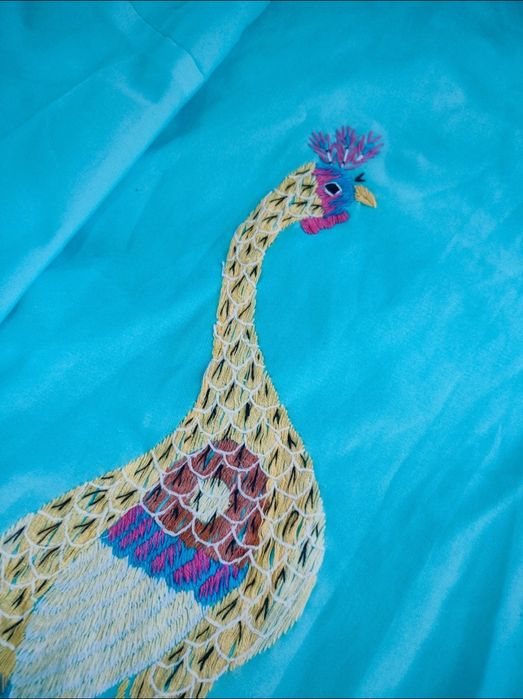 Koszula błękitna ręcznie haftowana true vintage