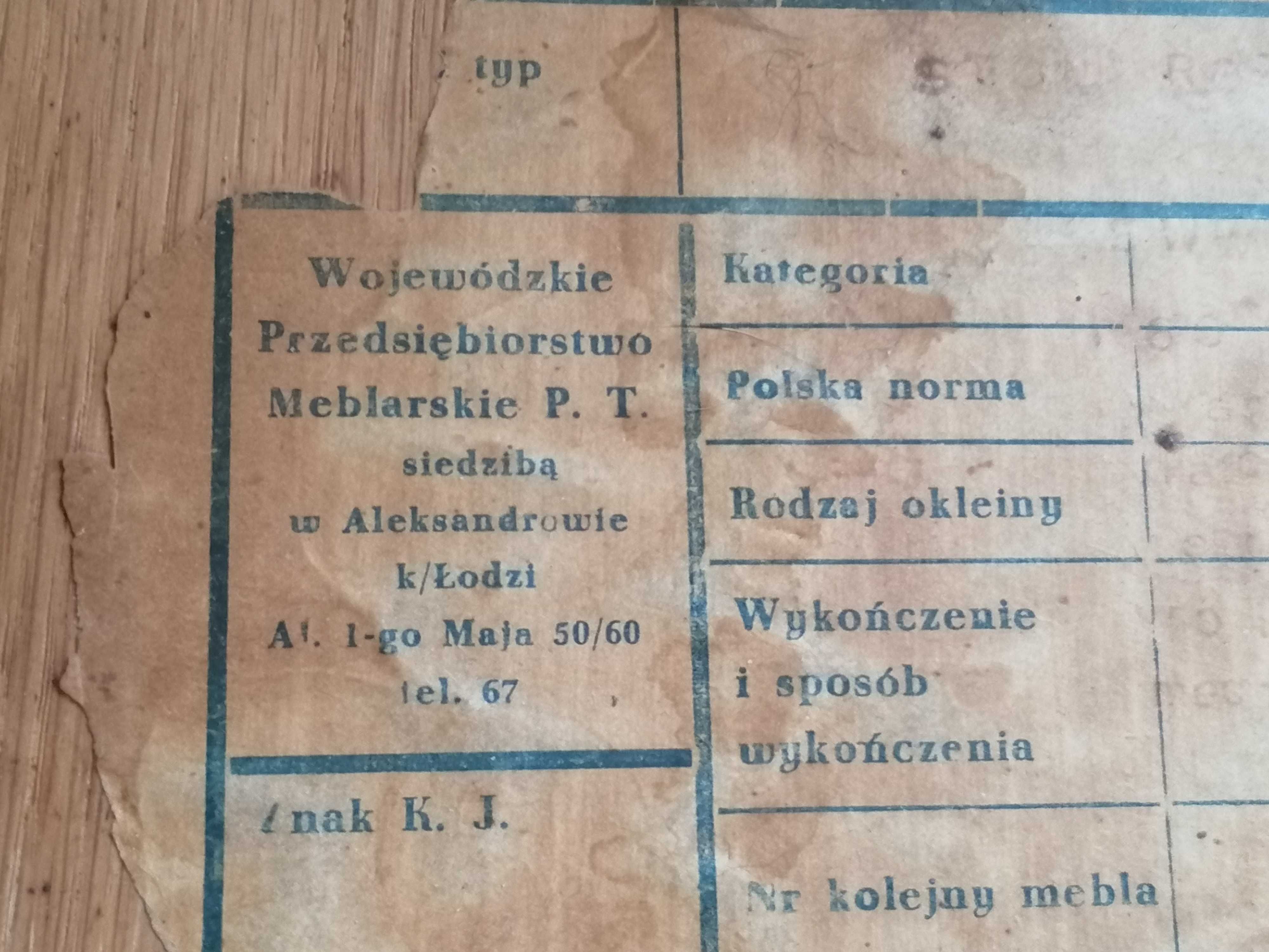 stół drewniany składany lakierowany PRL sz.70 dł.115 wy.72