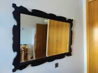 Espelho alta qualidade com aparador madeira maciça
