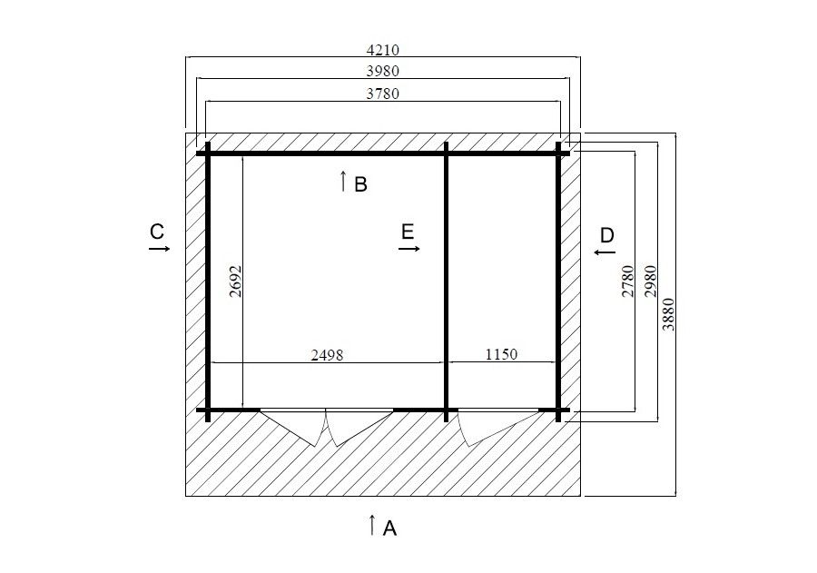 Domek ogrodowy drewniany magazynek składzik szopa 4.0x3.0m 44mm