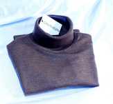 CALVIN KLEIN golf sweter M brązowy merino jedwabisty CK