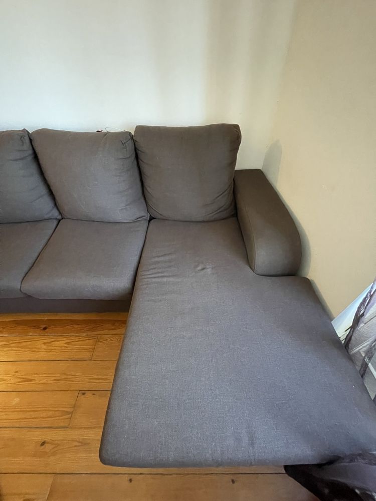 Sofá Chaise Longue de 3 lugares - Castanho (DISPONIVEL)