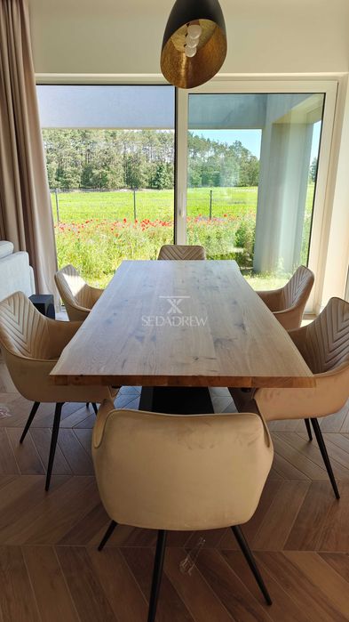 Stół stolik dębowy jesionowy loft rozkładany blat lite drewno