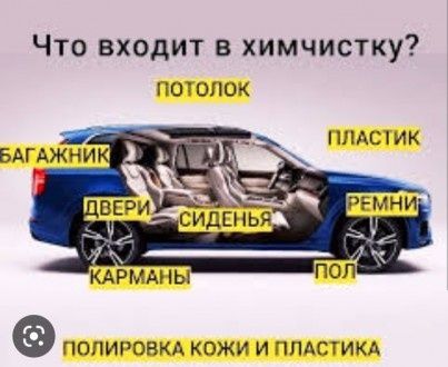 Химчистка авто от 1000гр. и мягкой мебели